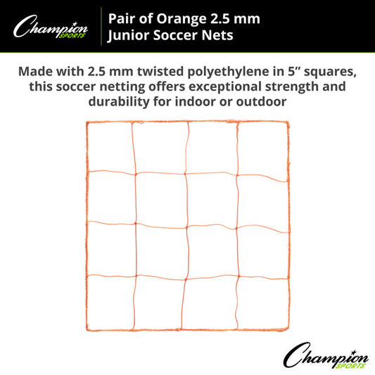 2.5 mm Junior Soccer Net, Orange