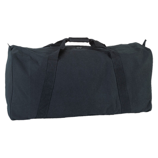 Zipped Canvas Duffle Bag Black