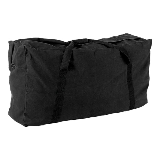 Zipped Canvas Duffle Bag Black