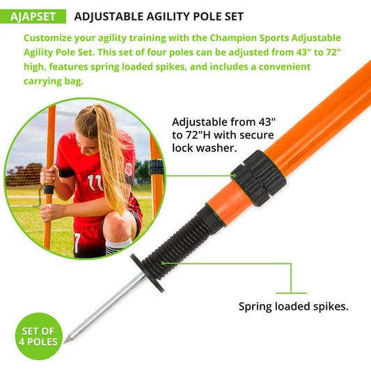 Adjustable Agility Pole Set