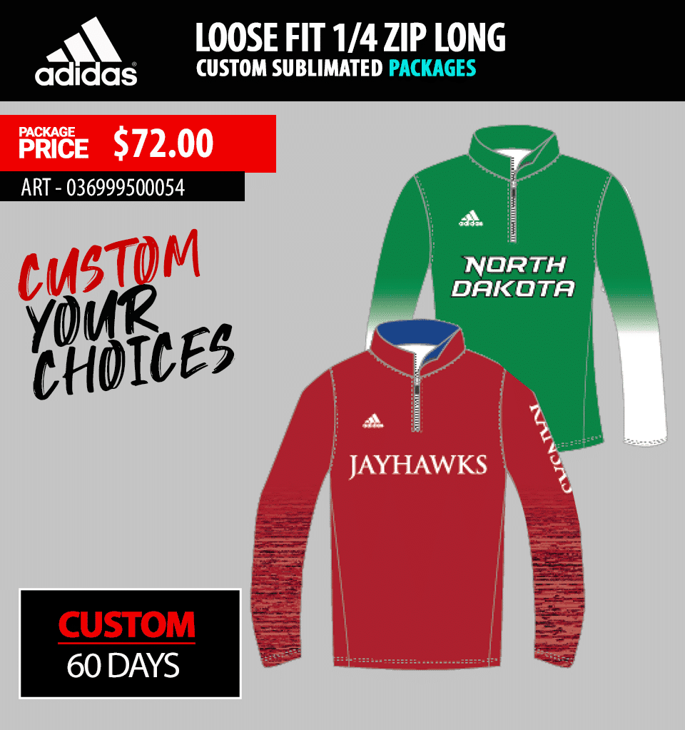 ADIDAS LOOSE FIT 1/4 ZIP LONG SUBLIMATED PACKAGE