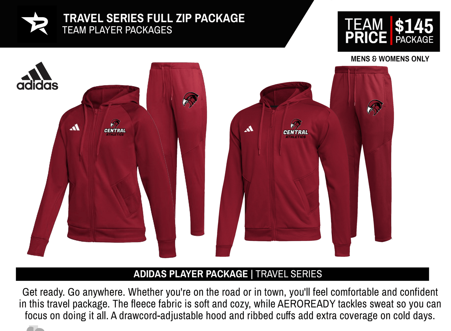 ADIDAS TRAVEL SERIES FULL ZIP PACKAGE