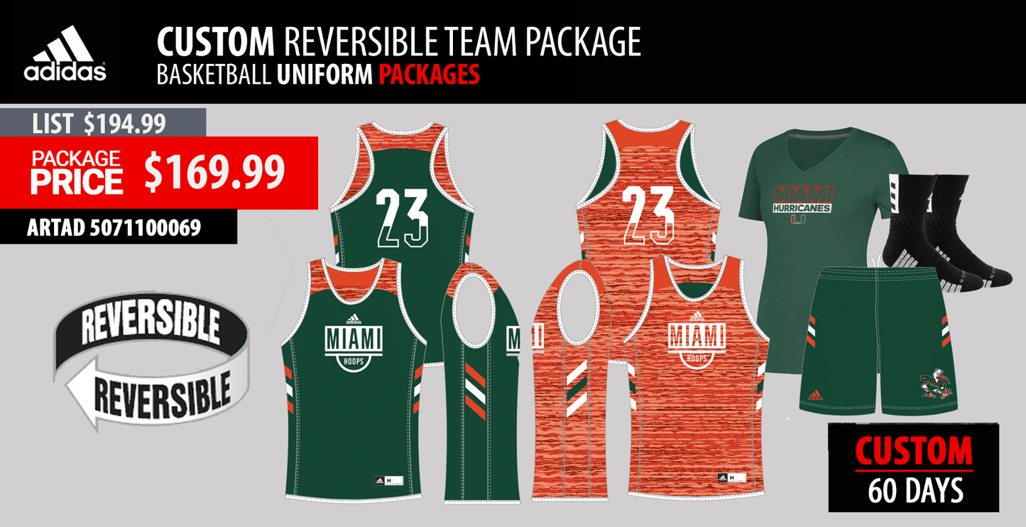 Adidas Custom Reversible Basketball Uniform Package
