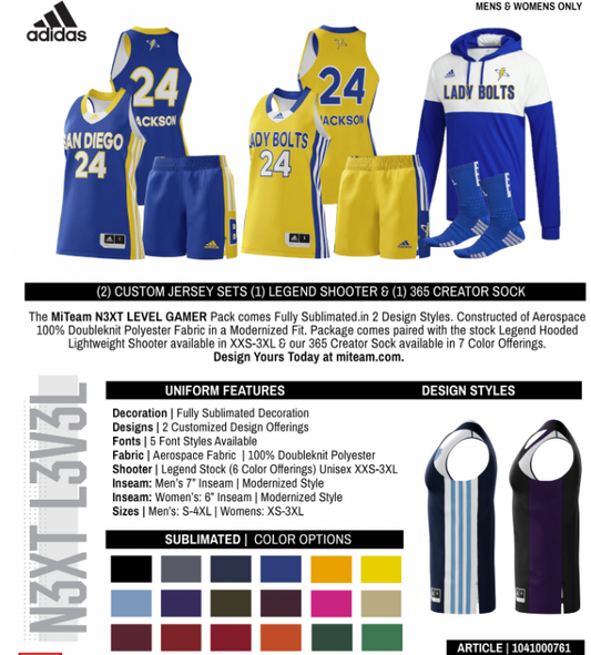 Adidas Miteam Next Level Gamer Uniform Package