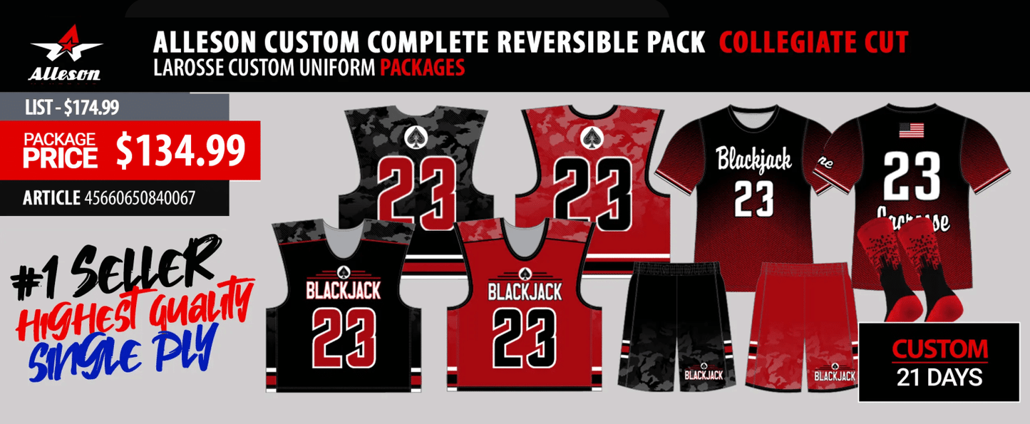 Alleson Custom Complete Reversible Pack Collegiate Cut