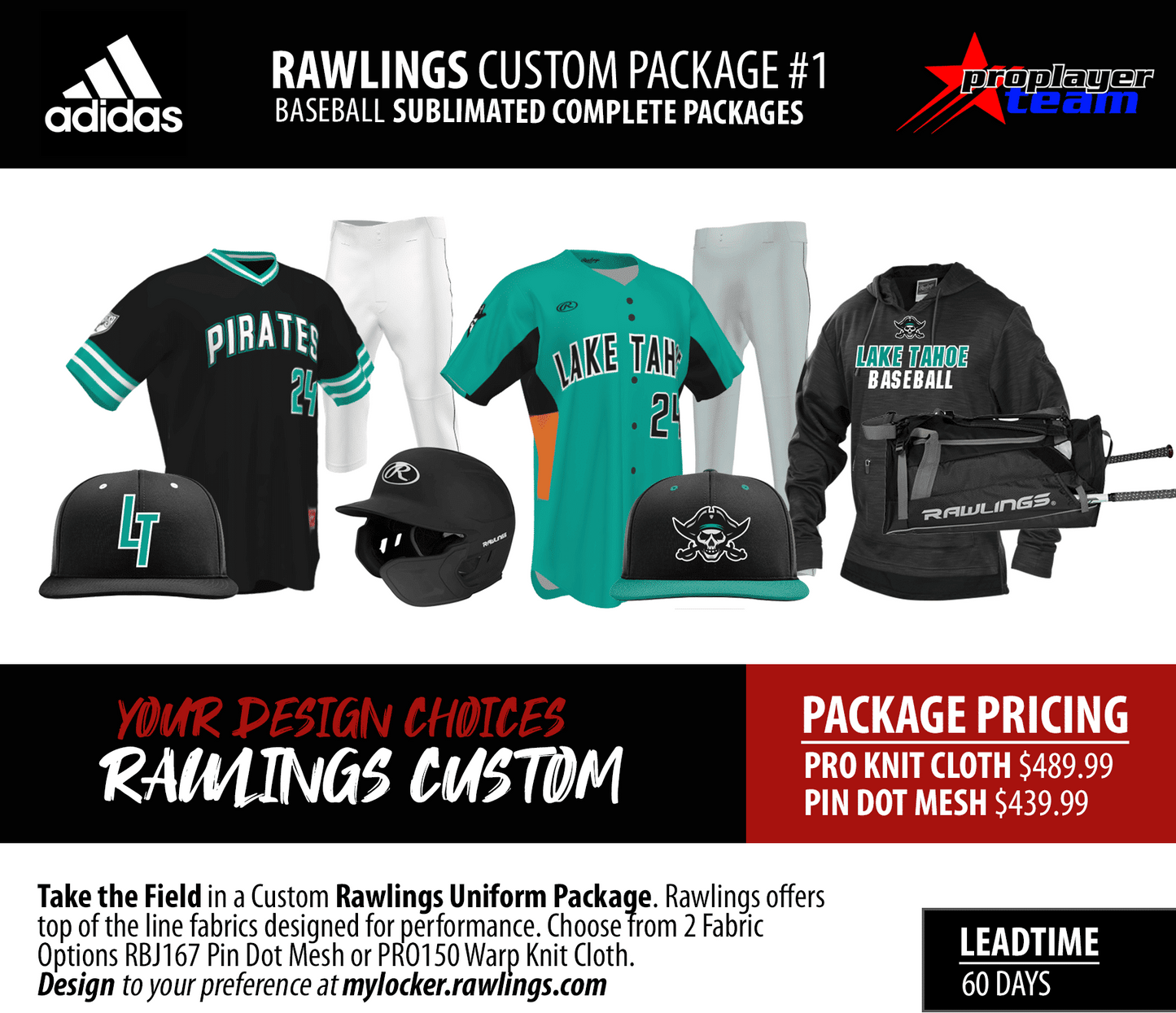 RAWLINGS CUSTOM SUBLIAMTED PACKAGE #1