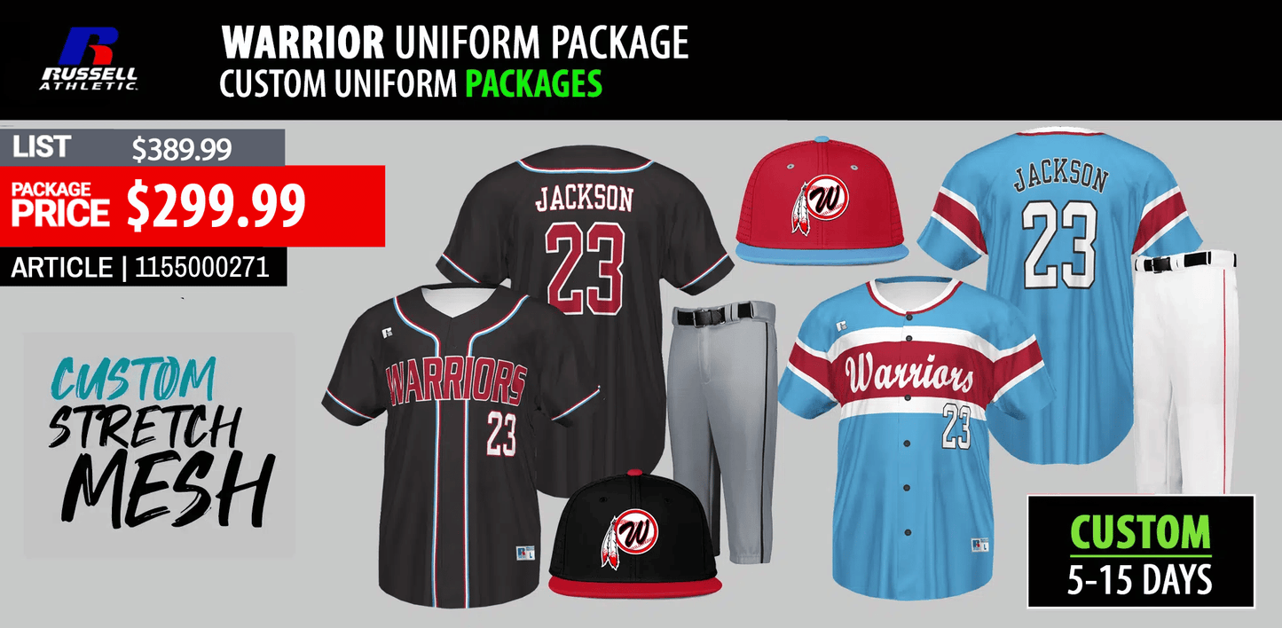 RUSSELL ATHLETIC FREESTYLE WARRIOR SUBLIMATED PACKAGE