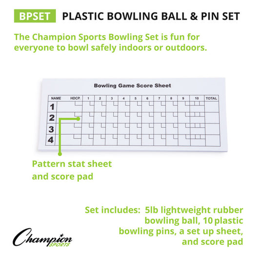 Plastic Bowling Ball & Pin Set