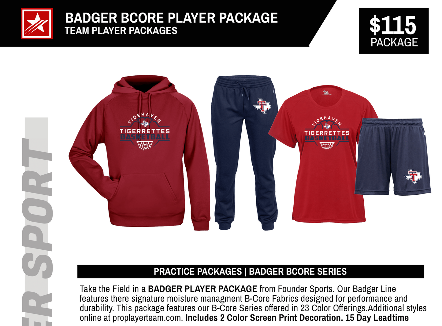 BADGER BCORE SERIES PLAYER PACKAGE