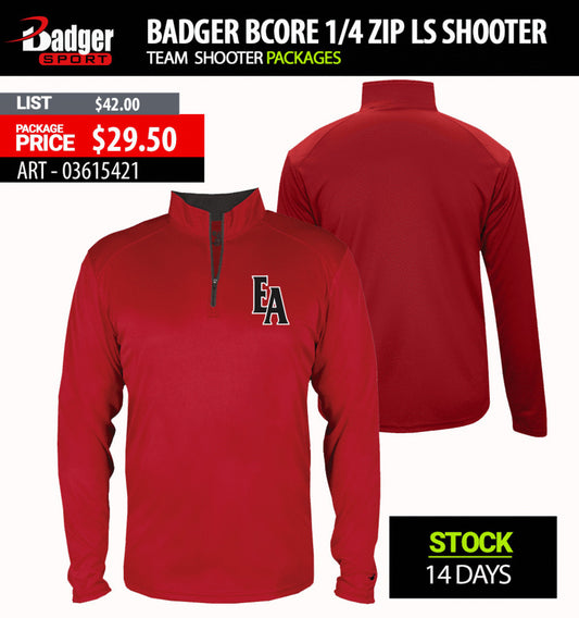 Badger Bcore 1/4 ZIP LS Shooter