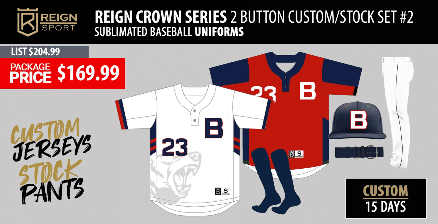 REIGN CROWN SERIES 2 BUTTON CUSTOM/STOCK SET #2