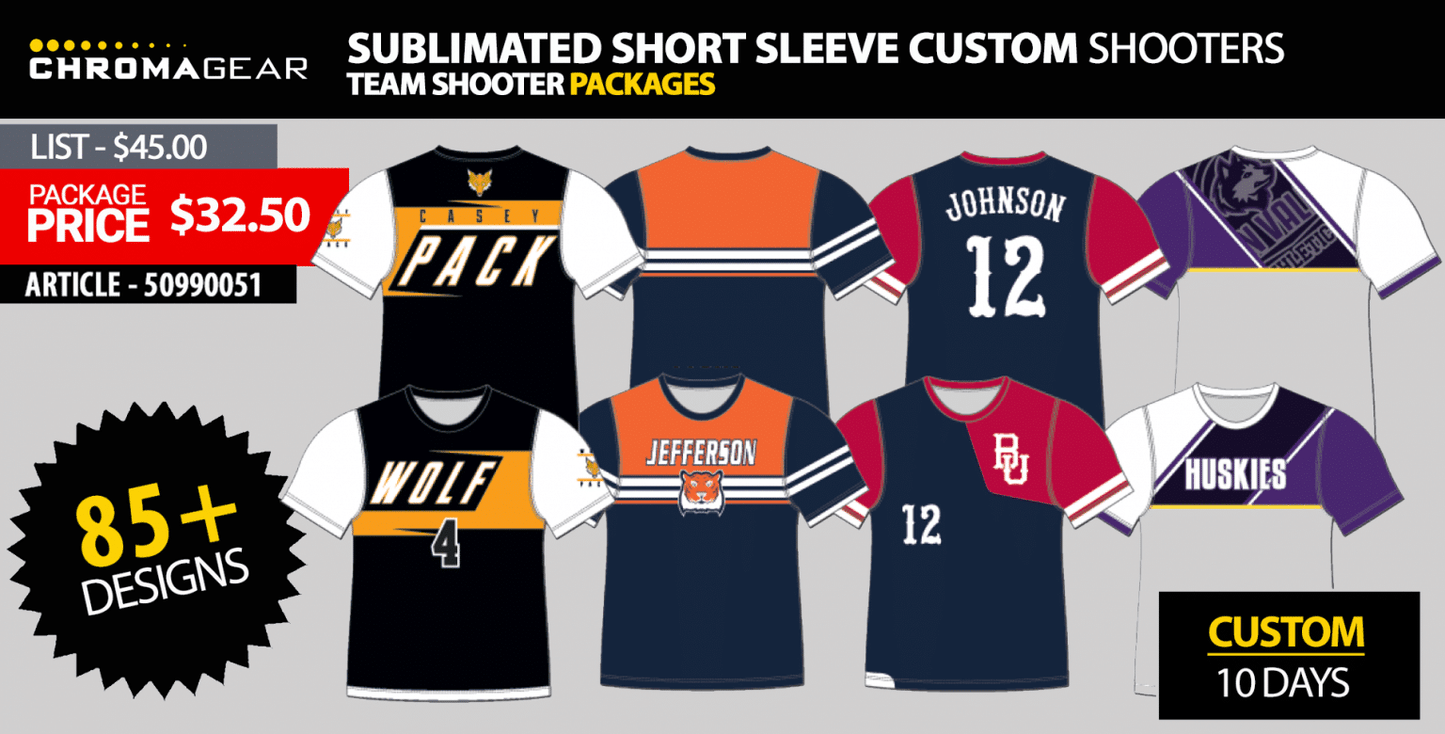 Sublimated Short Sleeve Custom Team Shooter Packages