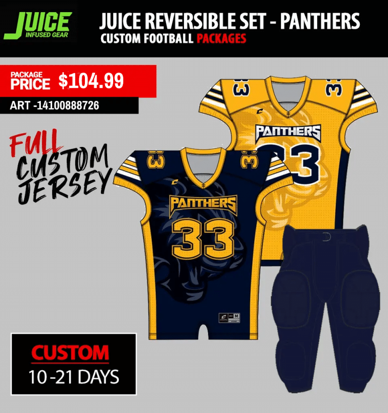 Juice Panthers Custom Football Reversible Set