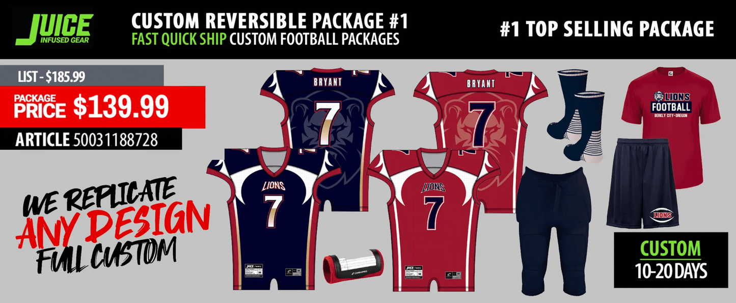 Custom Reversible Custom Football Packages