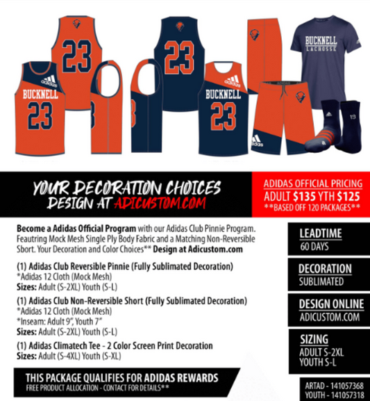 Club Pinnie Lacrosse Team Package