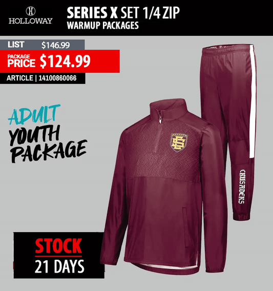 HOLLOWAY SERIES X SET 1/4 ZIP WARMUP PACKAGE