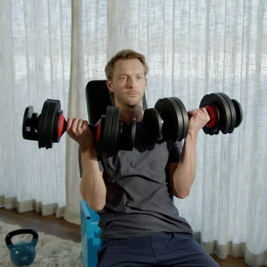 Adjustable Dumbbell Set, 55 Lb