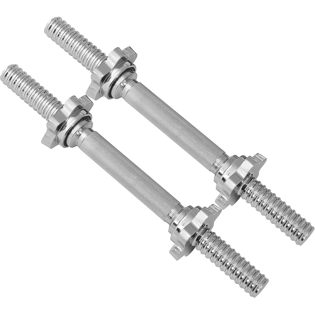 THREADED DUMBELL HANDLES, SET OF 2 W/STAR COLLAR