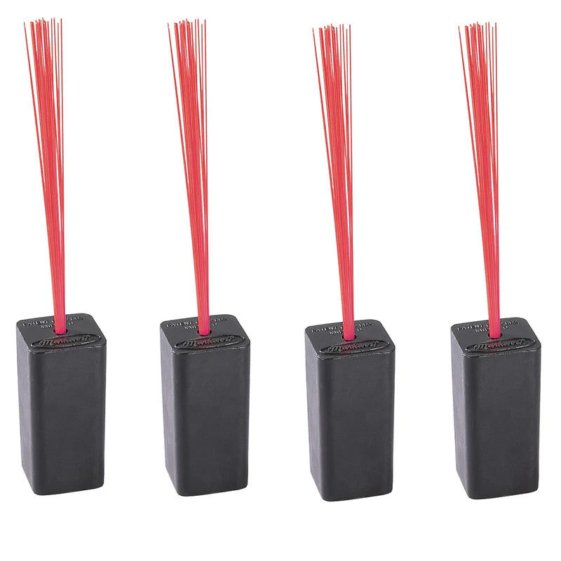 Markwort Black Rubber Base Plugs with Red Bristles ‑ 4 Pack