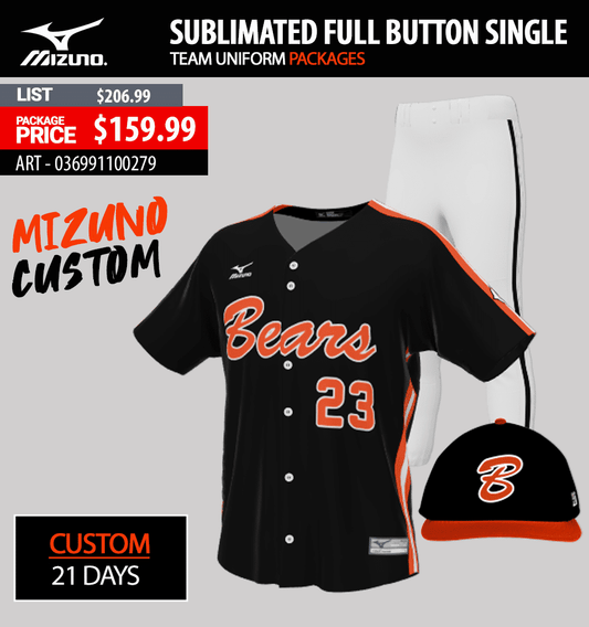 MIZUNO SUBLIMATED FULL BUTTON SINGLE