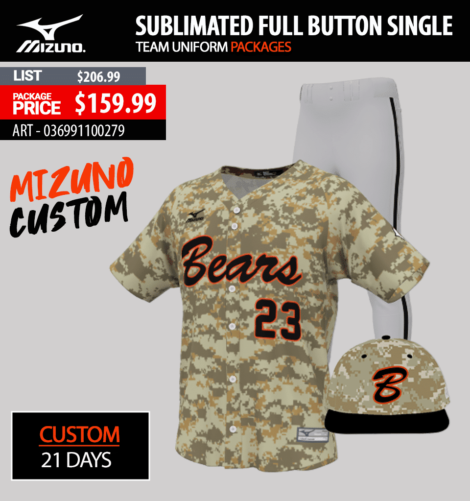MIZUNO SUBLIMATED FUL BUTTON SINGLE