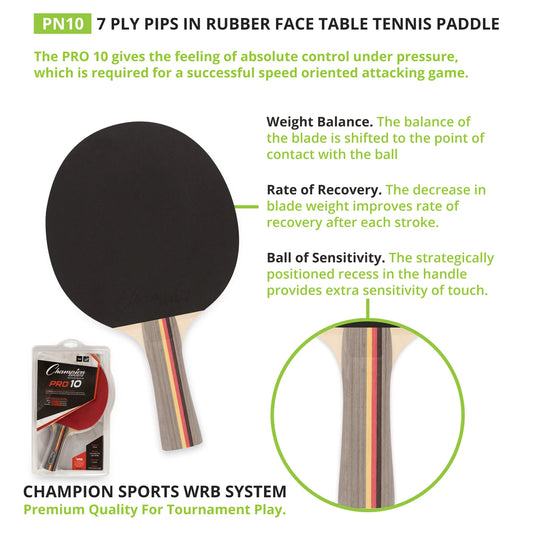 7 Ply Pips In Rubber Face Table Tennis Paddle