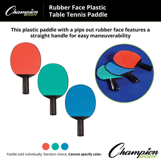 Rubber Face Plastic Table Tennis Paddle