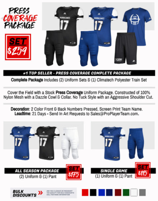 Press Coverage Football Uniform Game Package