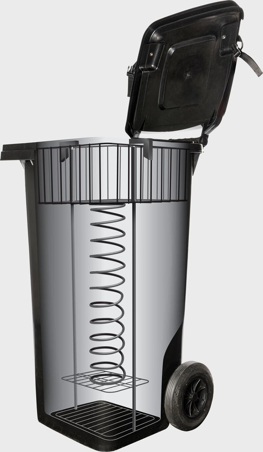 RAWLINGS ROLLING BALL BIN WITH SPRING LOADED BASKET