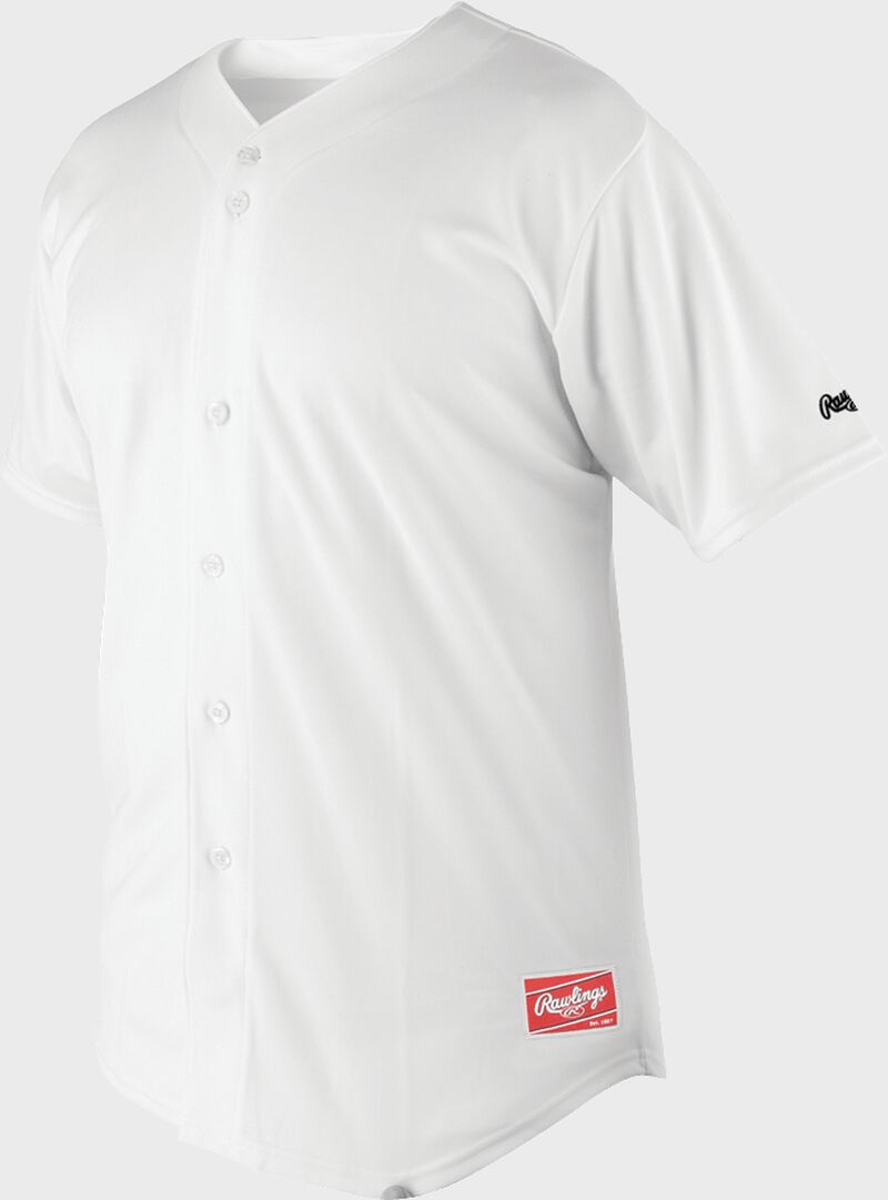 RAWLINGS ADULT PLATED 150 FABRIC FULL-BUTTON JERSEY