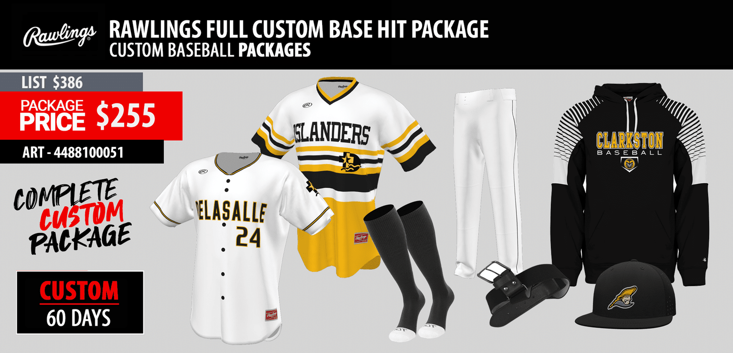RAWLINGS BASE HIT SUBLIMATED COMPLETE PACKAGES