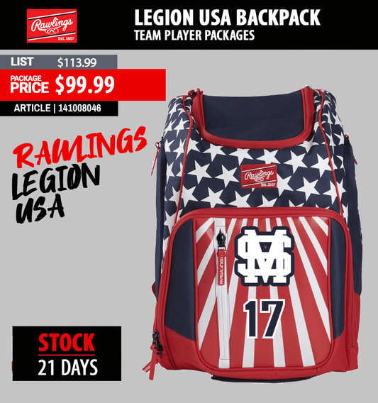RAWLINGS LEGION STAR & STRIPES USA BACKPACK
