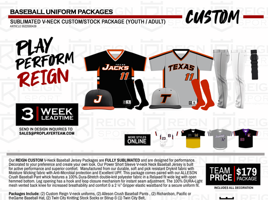REIGN PRO SERIES V-NECK CUSTOM/STOCK PACKAGE