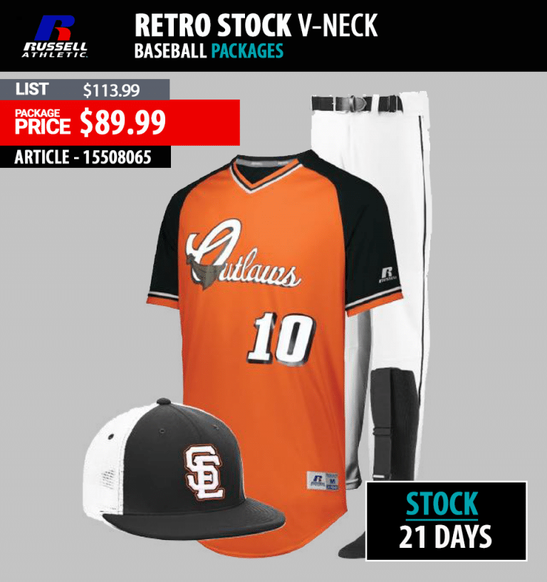 RUSSELL ATHLETIC RETRO STOCK V-NECK COMPLETE PACKAGE