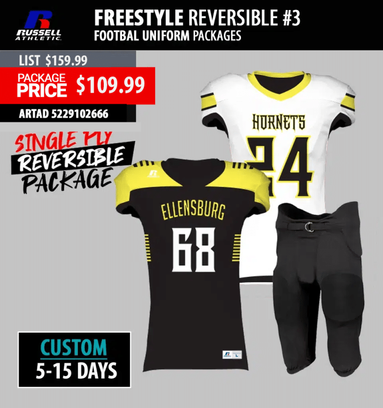 Russell Freestyle Reversible #3 Football Uniform Package