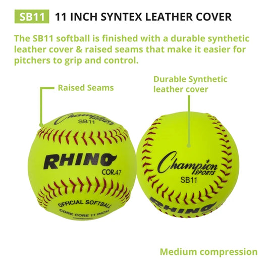 11" Synthetic Leather Cork Core Softball