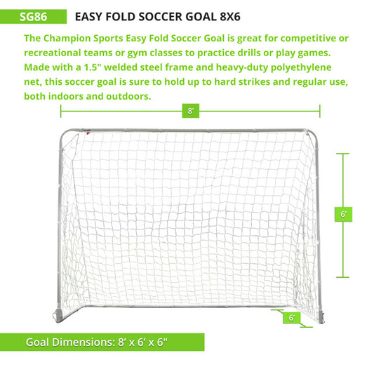 Easy Fold Soccer Goal 8' x 6'