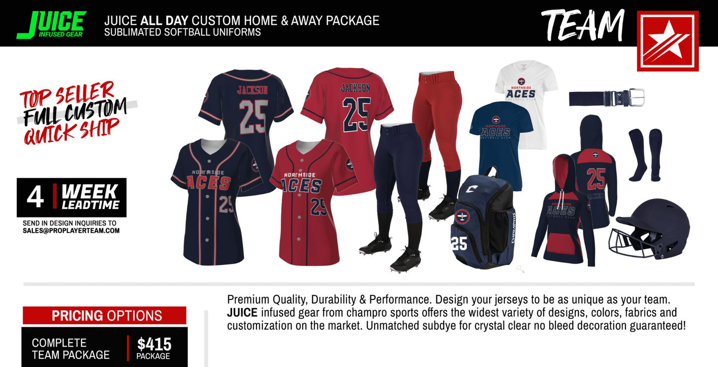 JUICE ALL DAY CUSTOM HOME & AWAY PACKAGE
