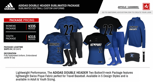 ADIDAS DOUBLE HEADER SUBLIMATED PACKAGE