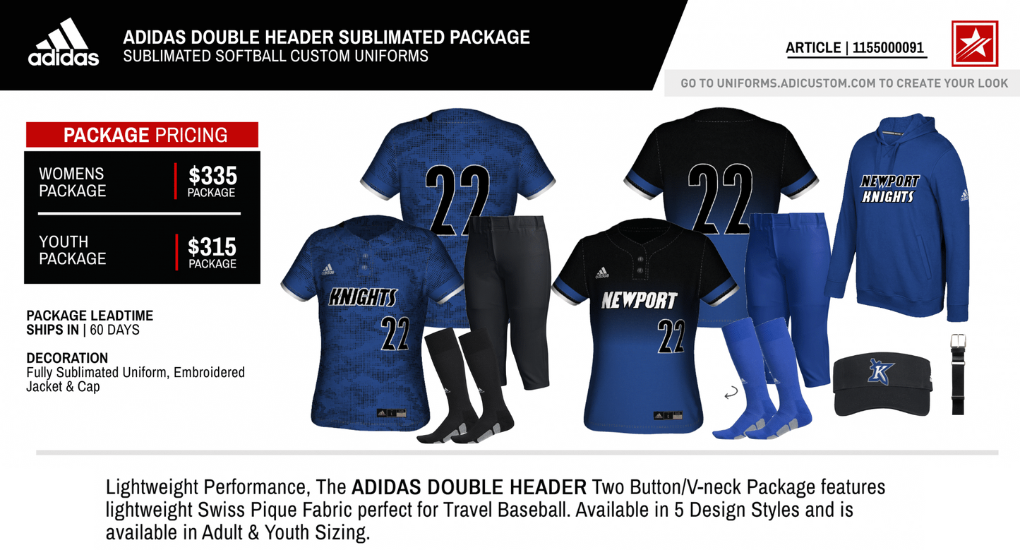 ADIDAS DOUBLE HEADER SUBLIMATED PACKAGE