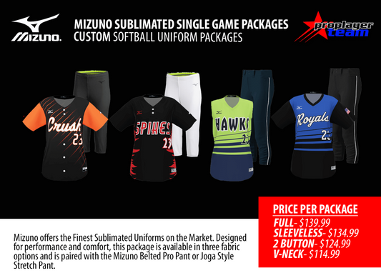MIZUNO SUBLIMATED V-NECK SINGLE GAME PACKAGE