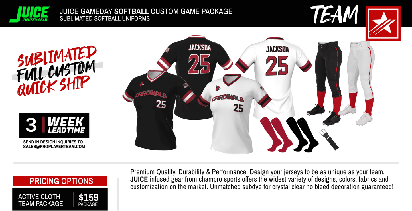 JUICE GAMEDAY SOFTBALL CUSTOM PACKAGE