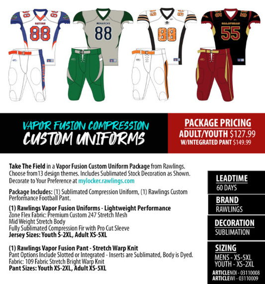 Vapor Fusion Cavaliers Compression Sublimated Package