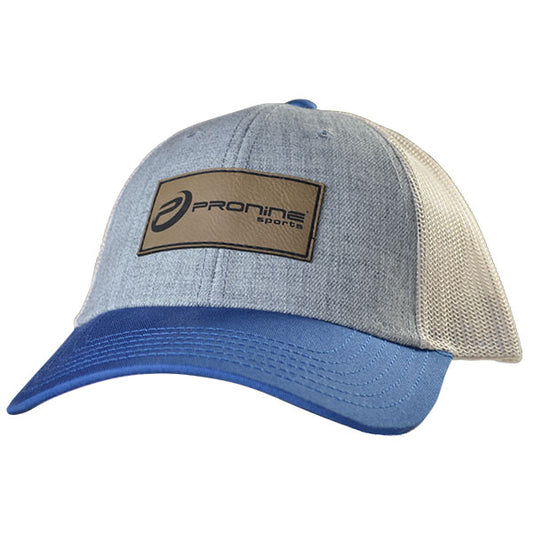 Gray Cap with White Mesh, Brown Logo Patch