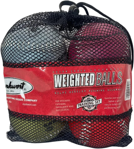Markwort Weighted Softballs - 9oz 10oz 11oz 12oz in Mesh Bag