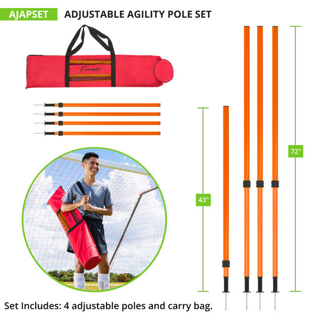 Adjustable Agility Pole Set