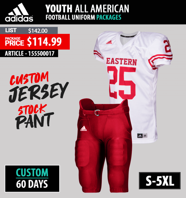 Adidas Youth All American Football Uniform Package