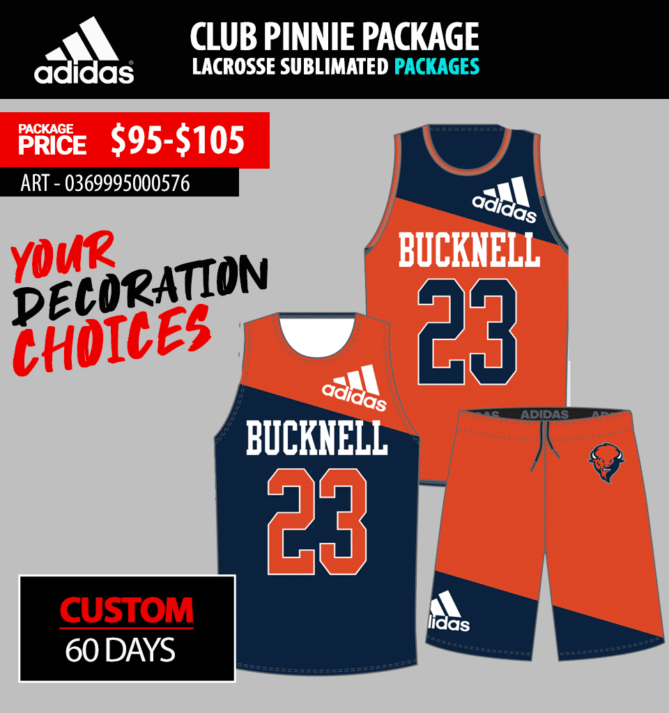 ADIDAS CLUB PINNIE LACROSSE SUBLIMATED PACKAGE