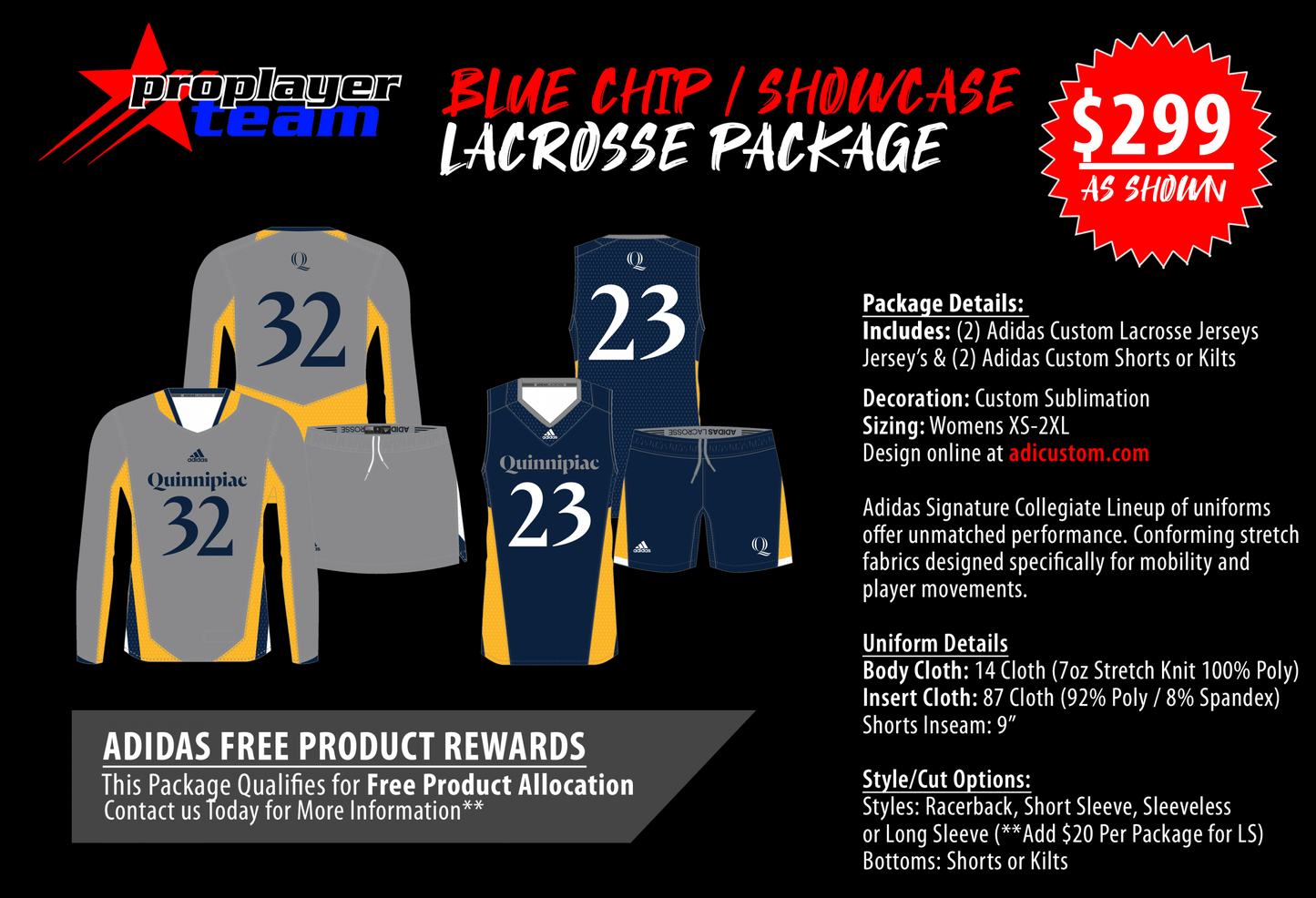 ADIDAS BLUECHIP / SHOWCASE LACROSSE PACKAGE