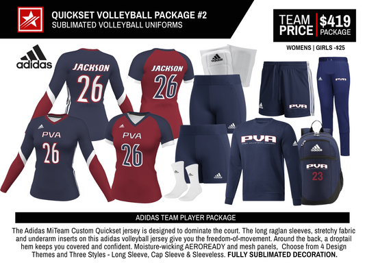 ADIDAS QUICKSET CUSTOM VOLLEYBALL PACKAGE #2